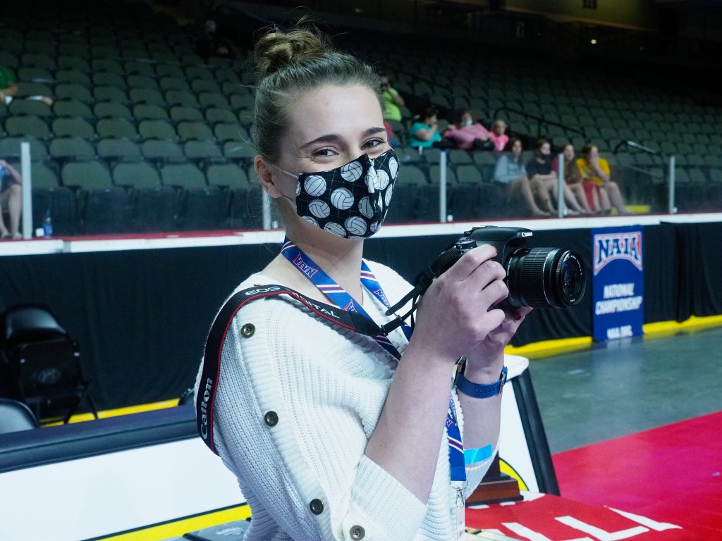 Working a NAIA national championship volleyball match during COVID.